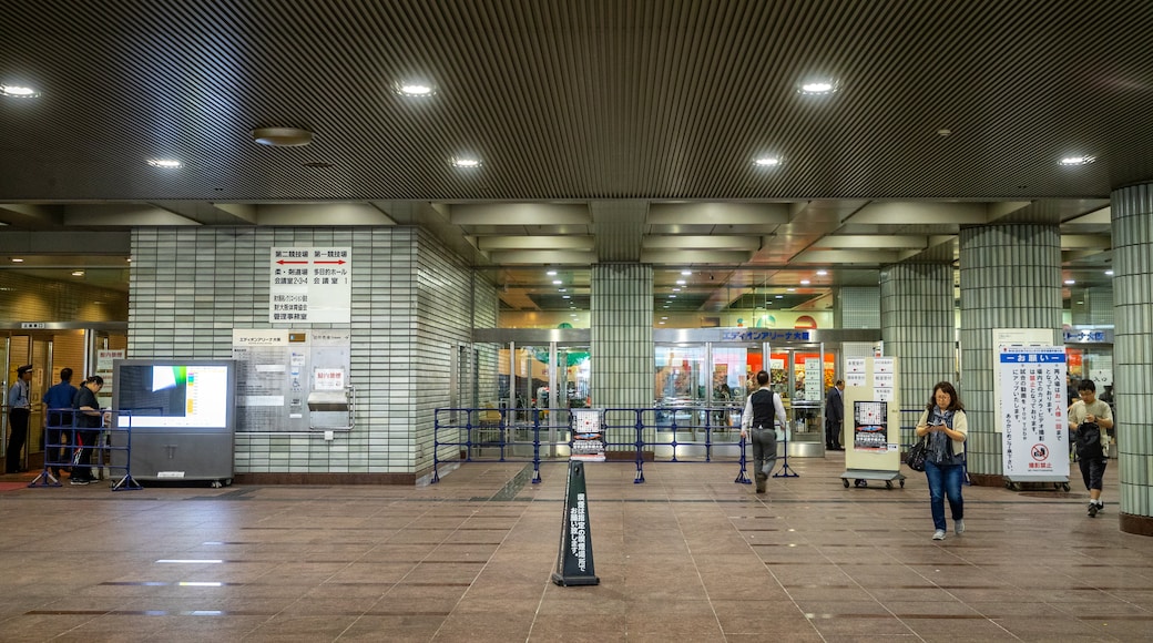 Osaka Prefectural Gymnasium which includes interior views