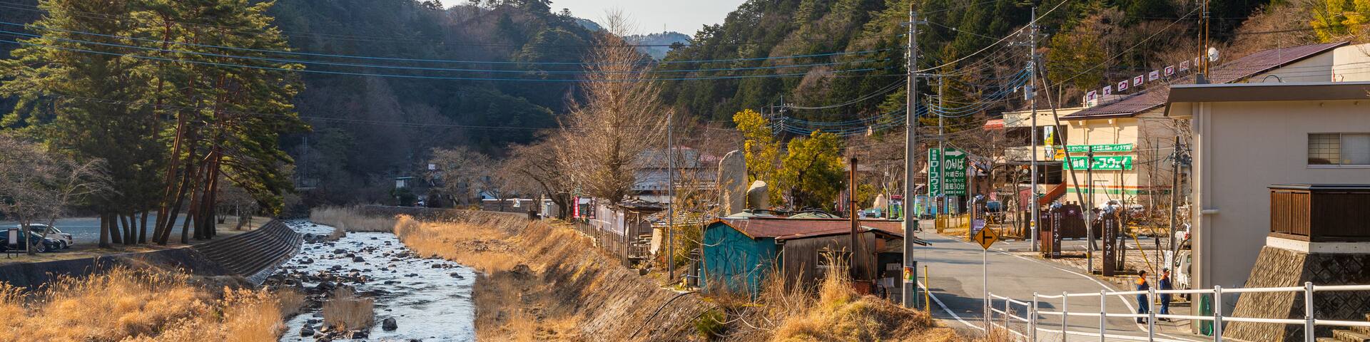 Chubu showing a river or creek and a small town or village