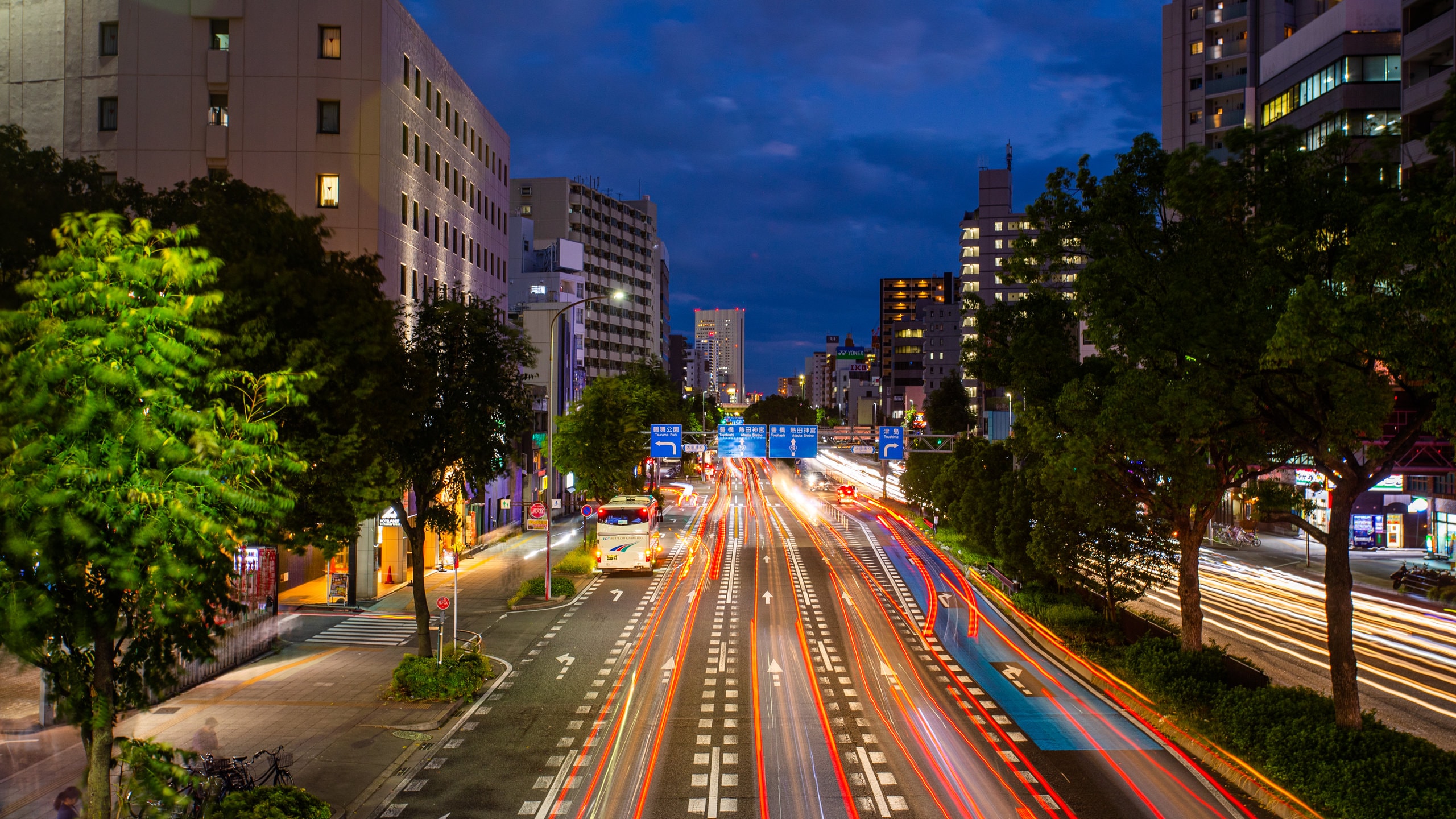 Chubu showing night scenes and a city