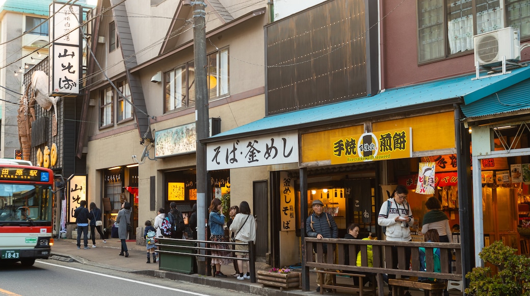 Hakone Hot Springs featuring street scenes