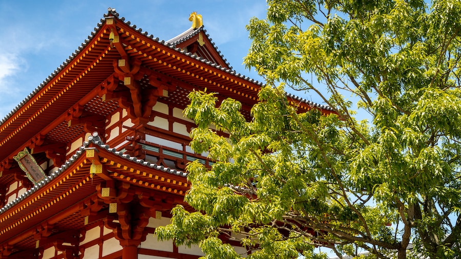 Suzakumon Gate which includes heritage elements and a temple or place of worship