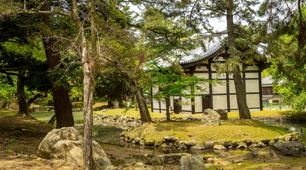 Nara Park which includes heritage elements and a garden