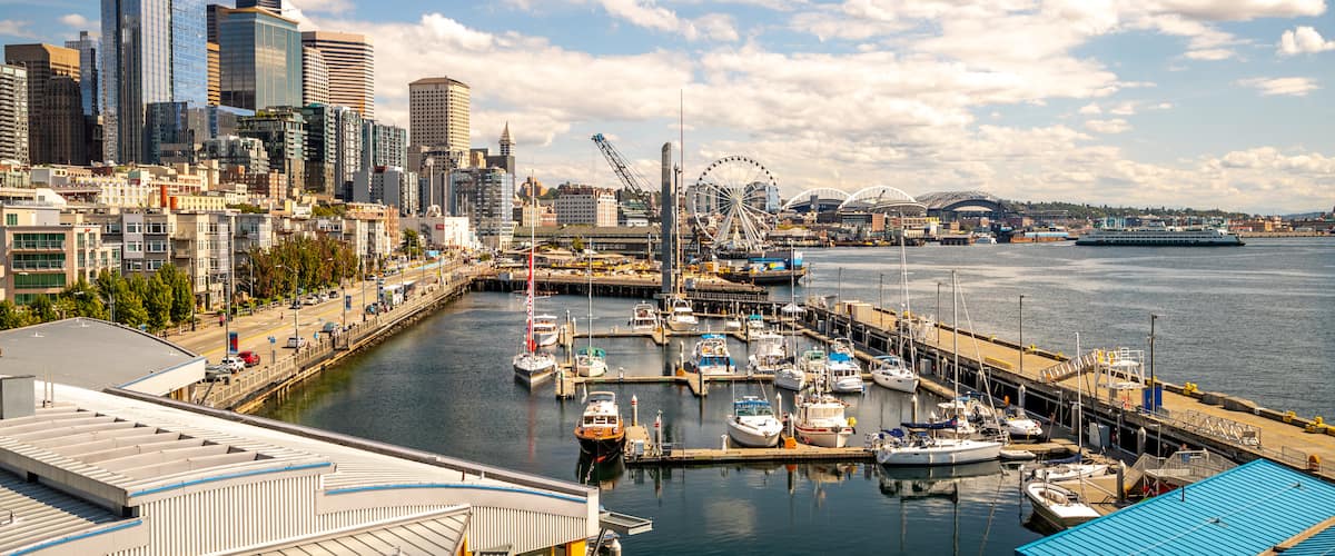 Belltown which includes a bay or harbor and a city