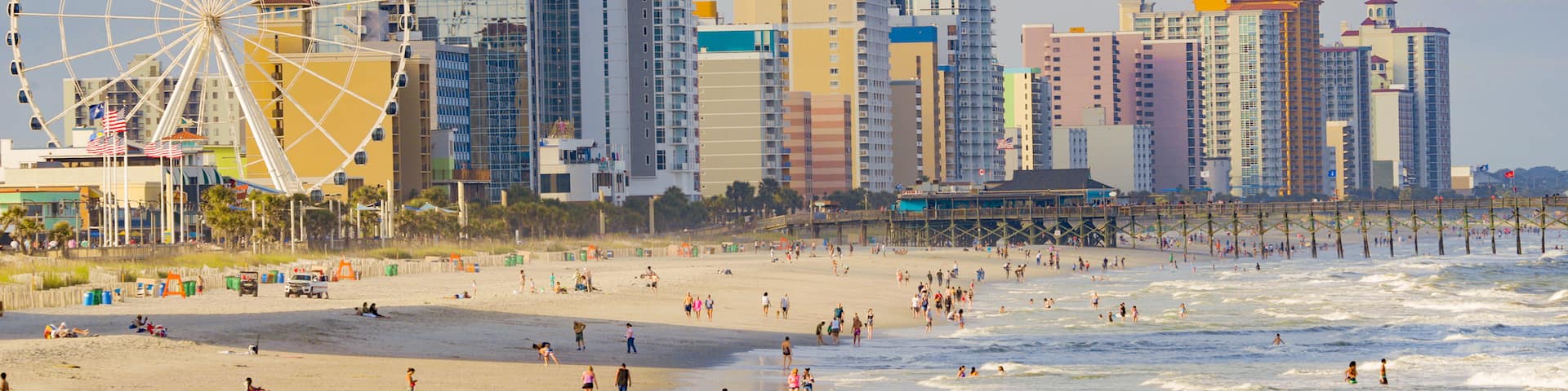 Myrtle Beach showing general coastal views, swimming and a city