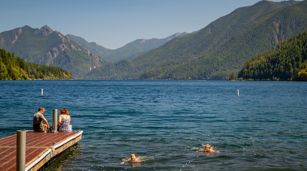 Crescent Beach showing a lake or waterhole as well as a couple