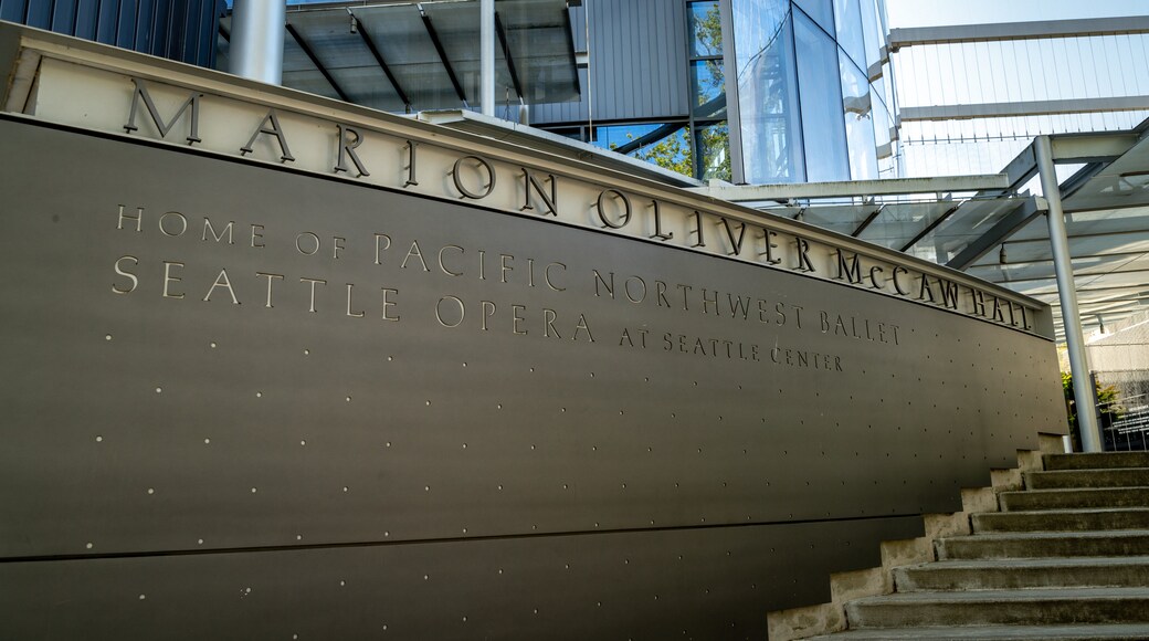 Marion Oliver McCaw Hall showing signage