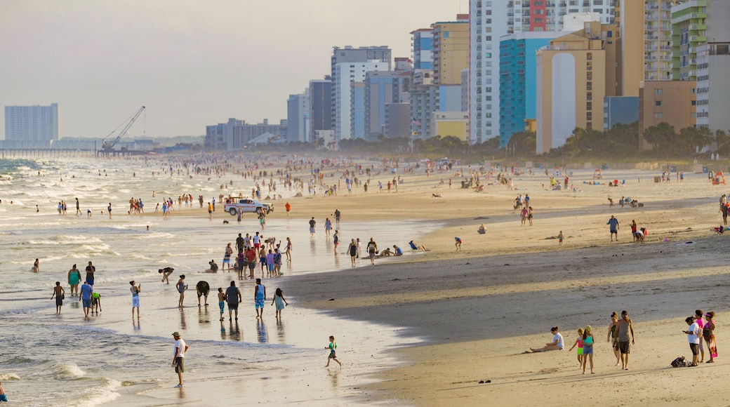 Myrtle Beach showing a sandy beach, general coastal views and a coastal town