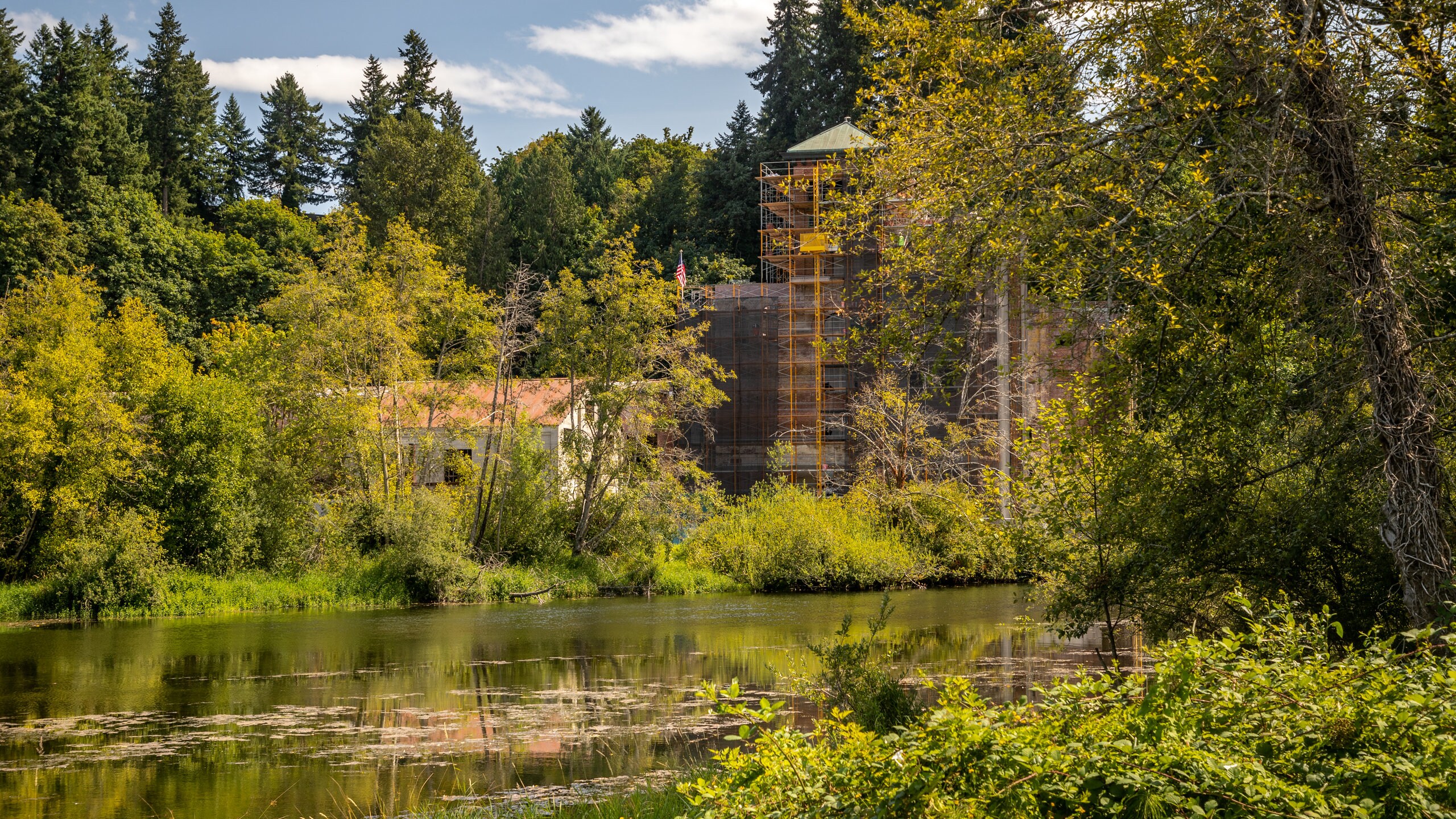 Tumwater showing a pond