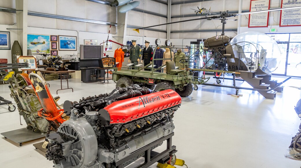 Olympic Flight Museum which includes interior views and military items