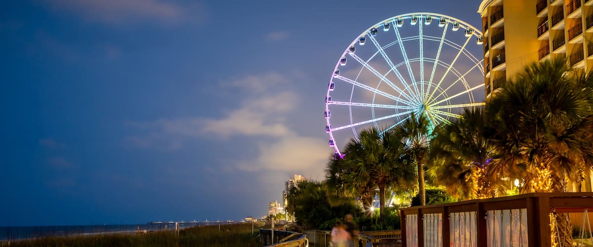 SkyWheel Myrtle Beach showing night scenes