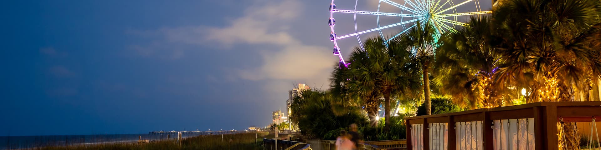 SkyWheel Myrtle Beach showing night scenes