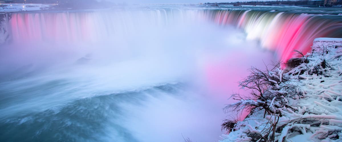 Niagara Falls, Canada featuring a cascade and night scenes