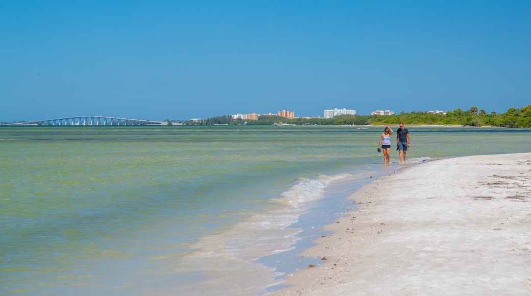 Bunche Beach showing general coastal views and a sandy beach as well as a couple