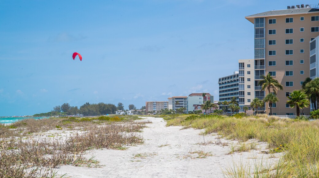 Venice Beach featuring a sandy beach and a coastal town