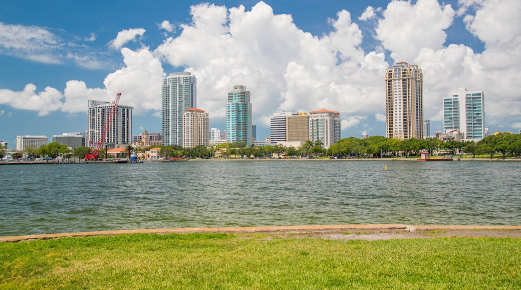 Vinoy Park which includes a river or creek and a city