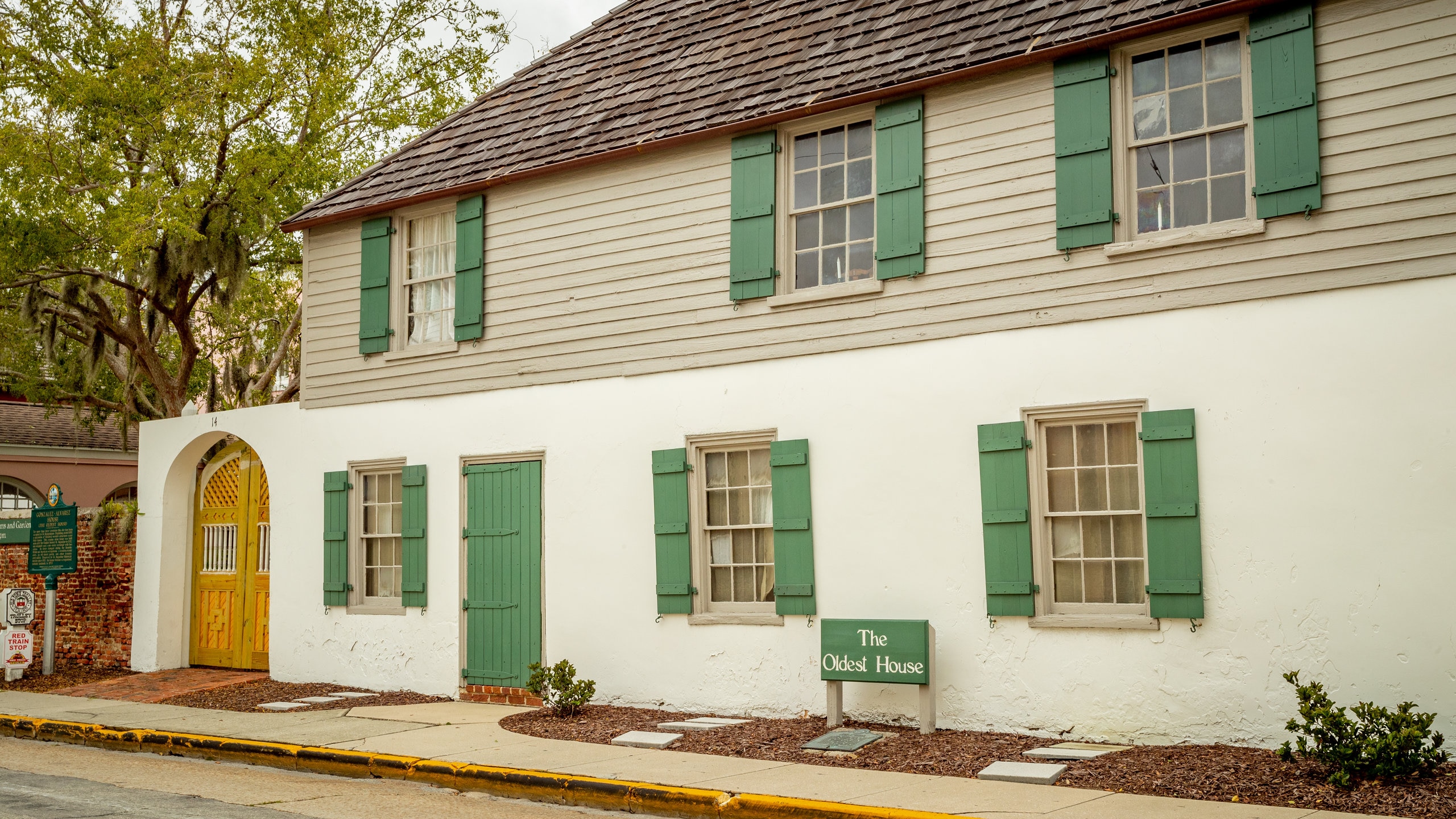 Gonzalez-Alvarez House featuring heritage elements and signage