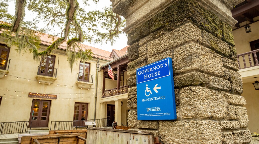 Government House featuring signage and heritage elements