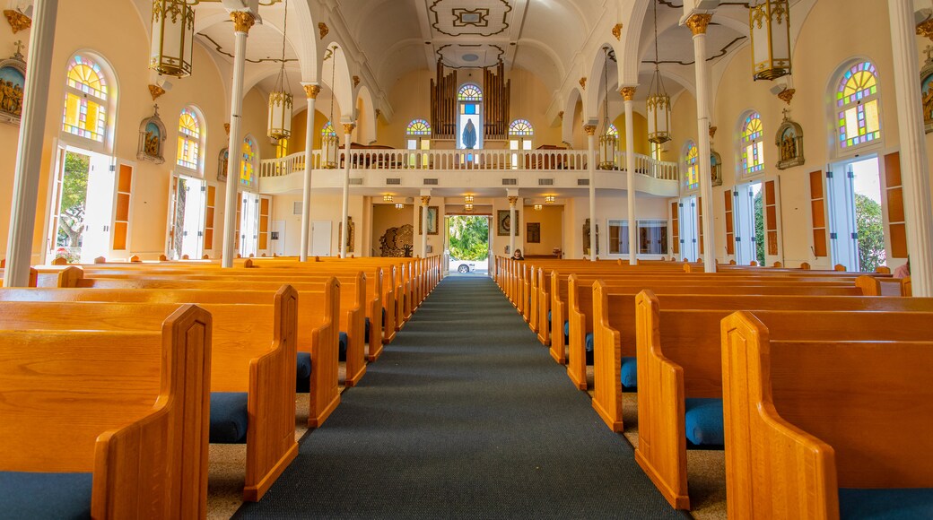 Saint Mary Star of the Sea which includes a church or cathedral and interior views