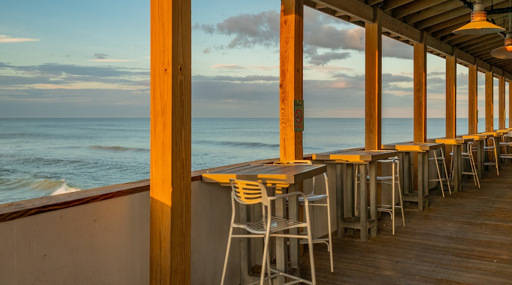 Daytona Beach Pier showing general coastal views and a sunset