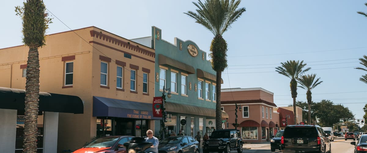 New Smyrna Beach which includes a small town or village