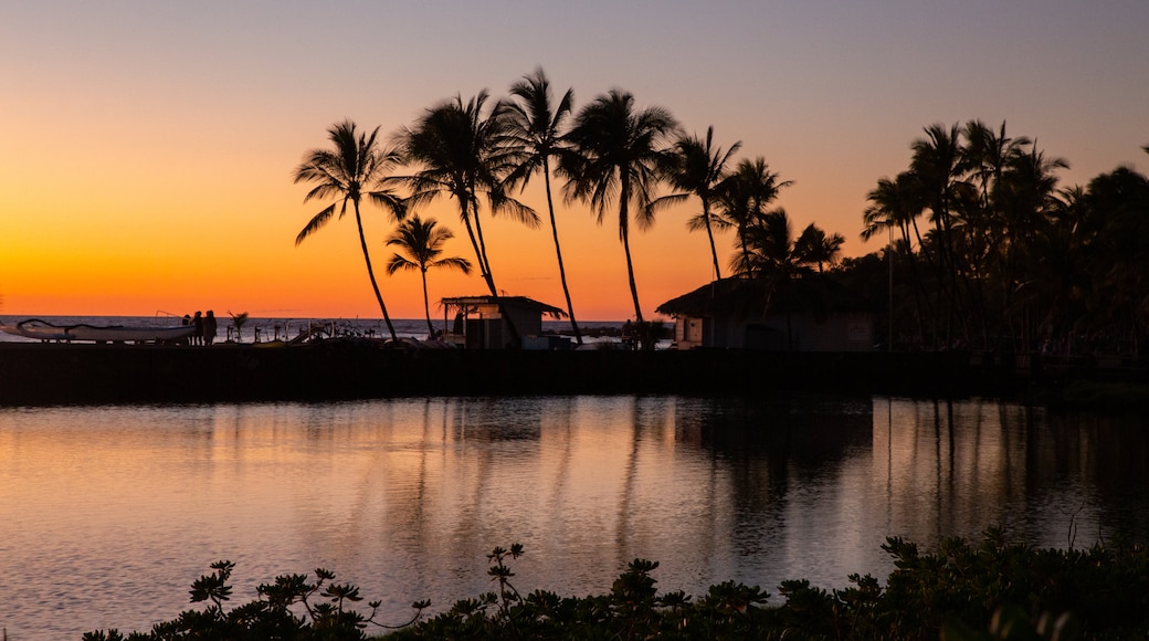 Waikoloa showing tropical scenes, a sunset and general coastal views