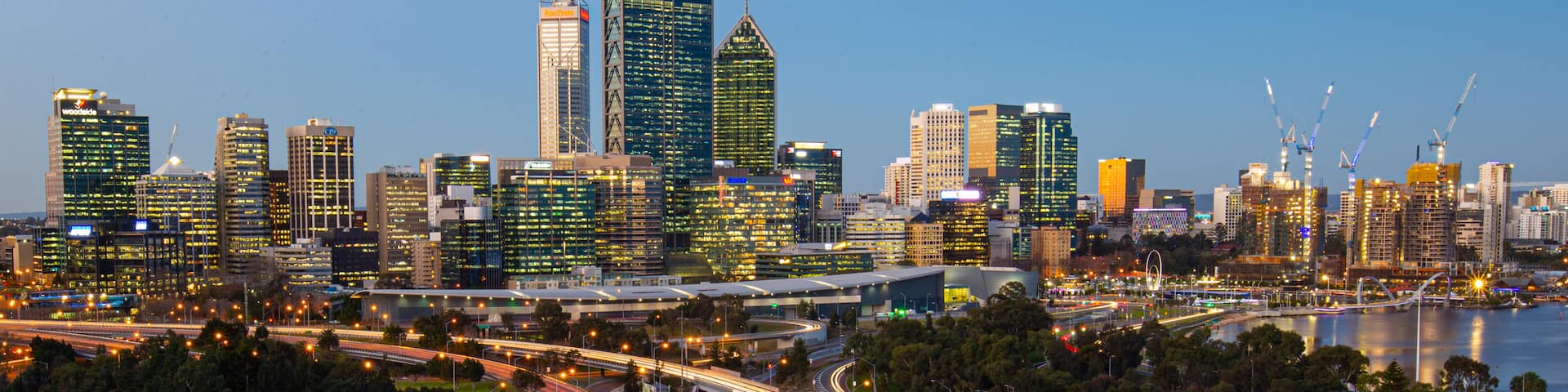 Kings Park and Botanic Garden showing a city and landscape views