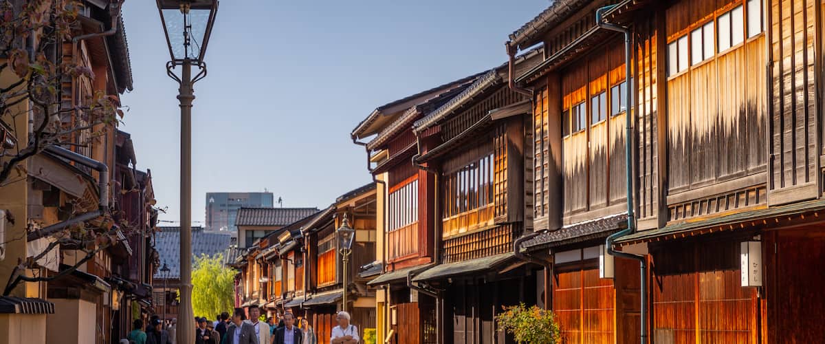 Higashiyama Higashi Chaya District showing street scenes