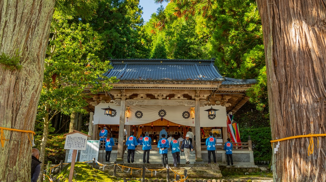 Shirakawa which includes religious elements, a temple or place of worship and heritage elements