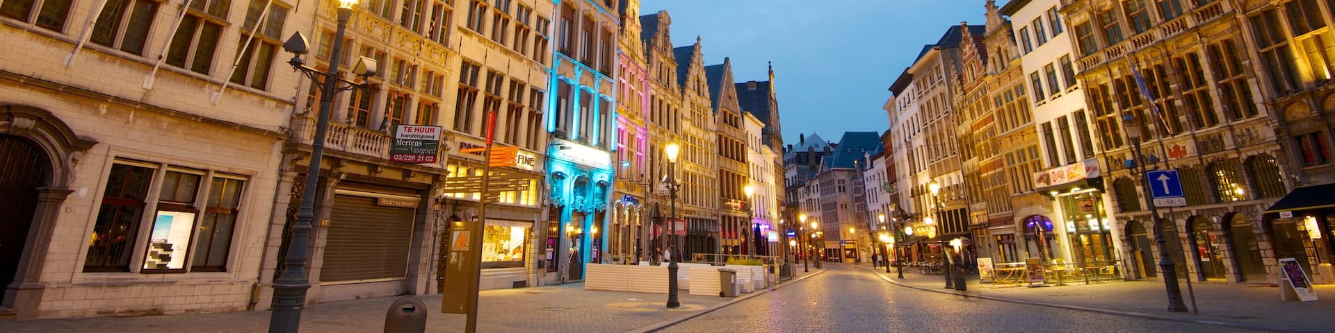 Antwerp Market Square showing a city, street scenes and heritage architecture