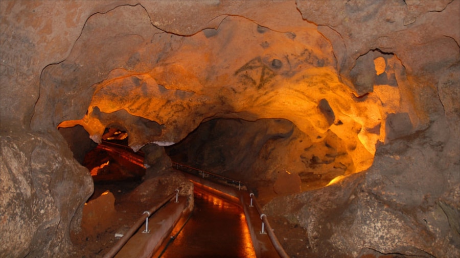 Cueva de las Maravillas National Park featuring interior views and caves