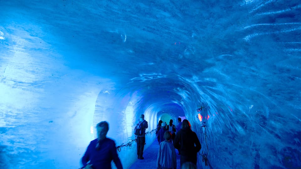 Chamonix-Mont-Blanc featuring interior views as well as a small group of people
