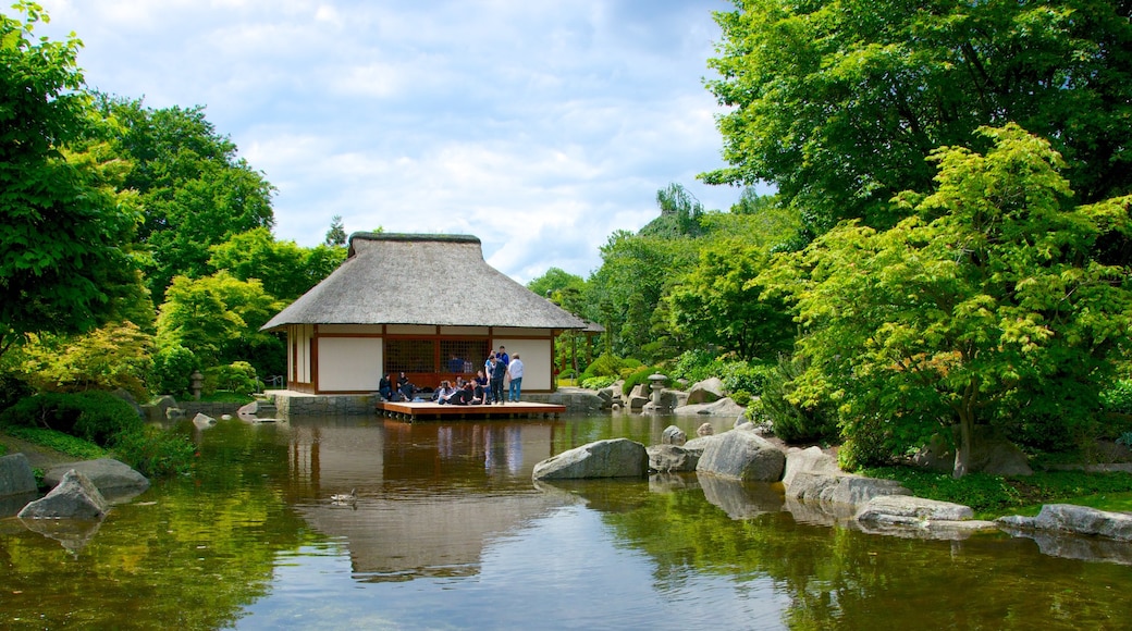 Japanischer Garten mit einem Park und Teich