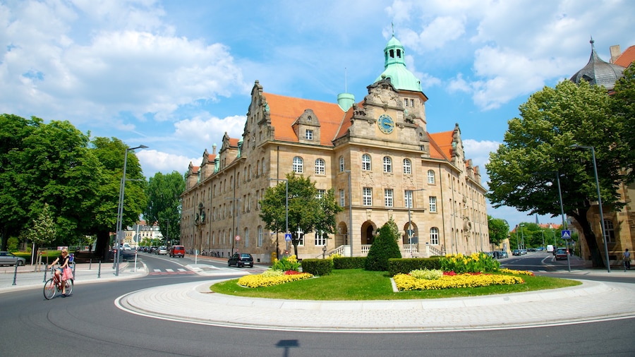 Bamberg which includes heritage architecture, a small town or village and flowers