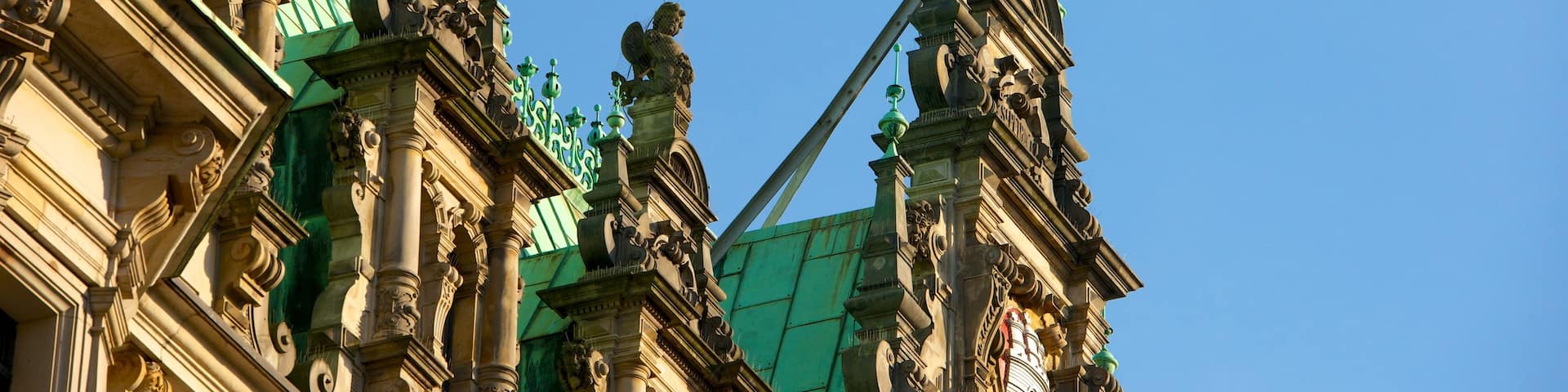 Hamburg City Hall showing heritage architecture and an administrative buidling