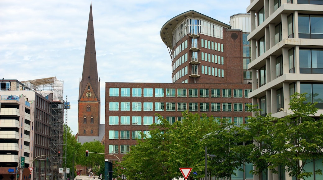 Skt. Peter-kirken som omfatter en by og en kirke eller en katedral