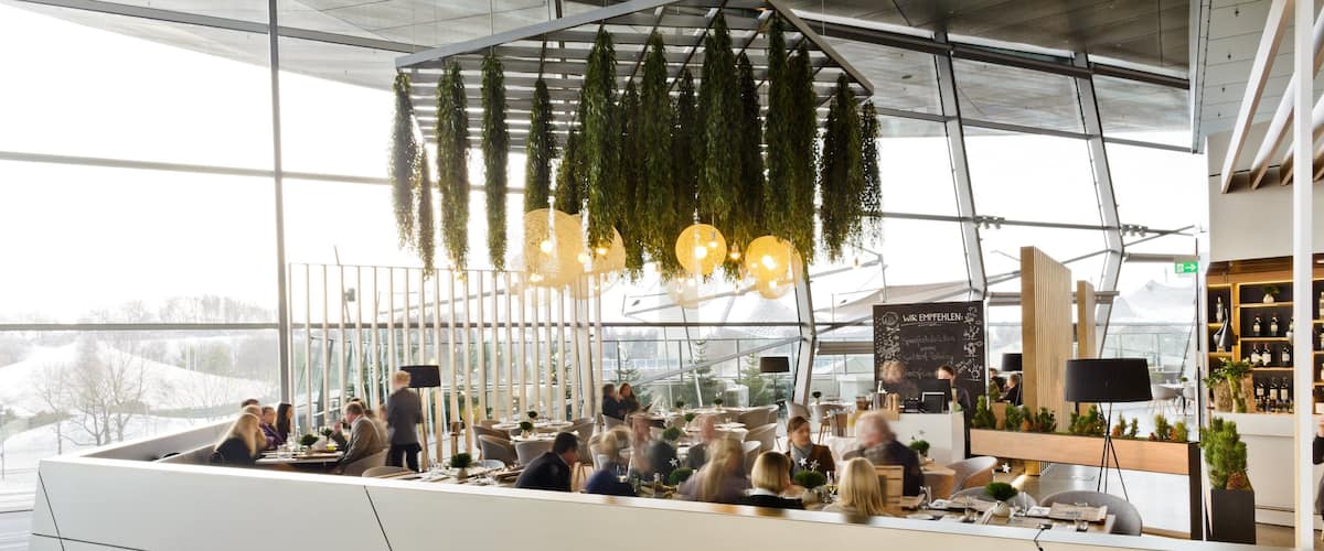 BMW World which includes interior views and dining out