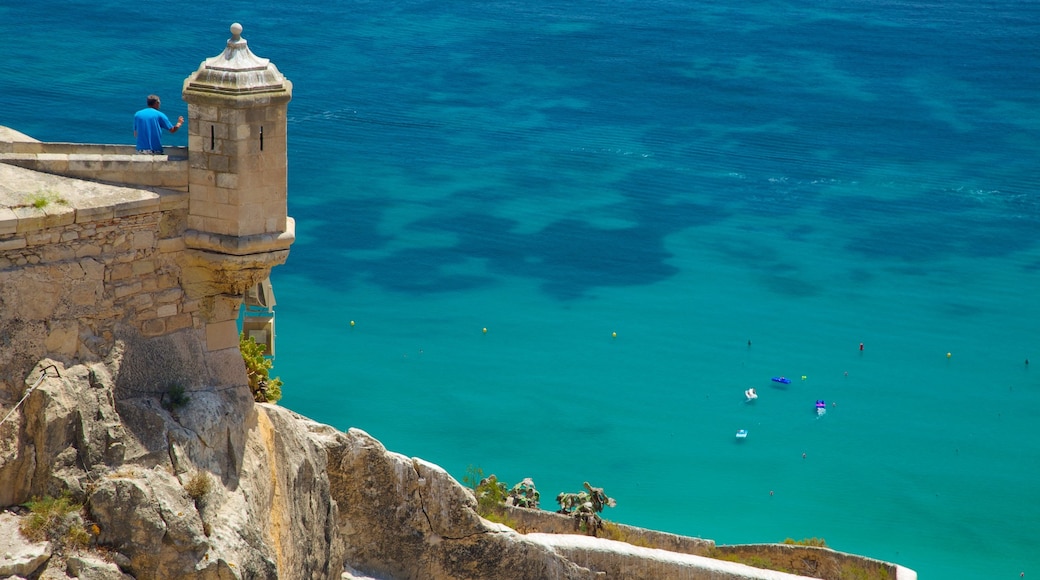 Castle of Santa Barbara featuring views, general coastal views and heritage elements