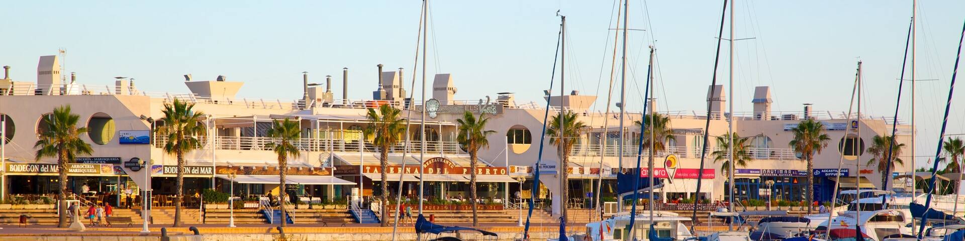 Alicante Harbour featuring a bay or harbour and a coastal town