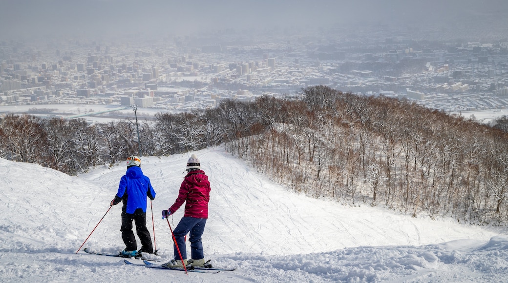 Mount Moiwa which includes landscape views, mountains and snow