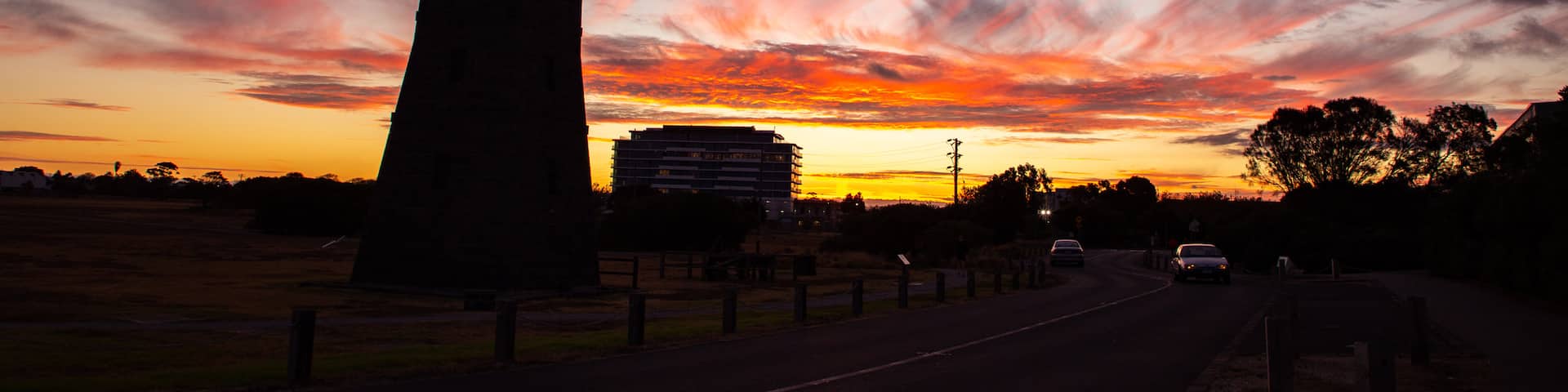 Point Gellibrand Coastal Heritage Park showing a sunset