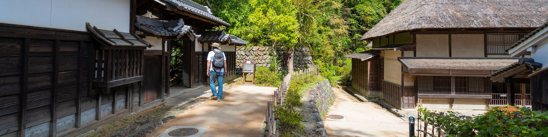 Museum of Japanese Houses featuring heritage elements as well as an individual male