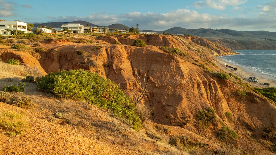 Sellicks Beach featuring a coastal town, general coastal views and rocky coastline