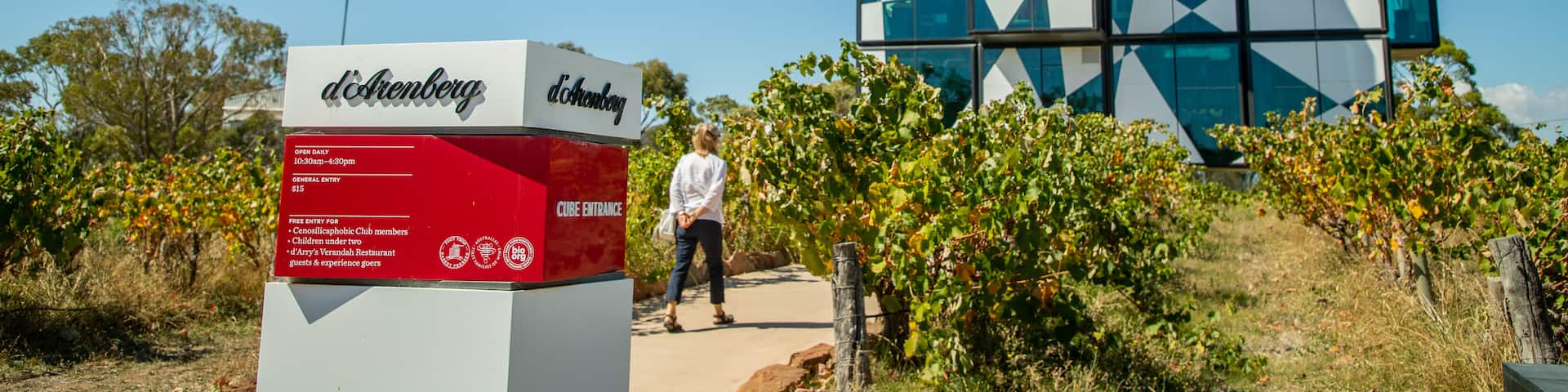 d\'Arenberg Wines which includes signage and outdoor art