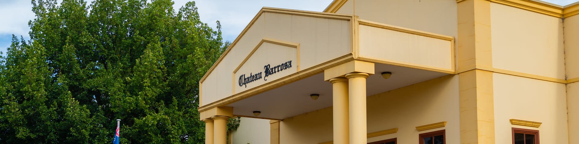 Barossa Chateau showing signage and heritage architecture
