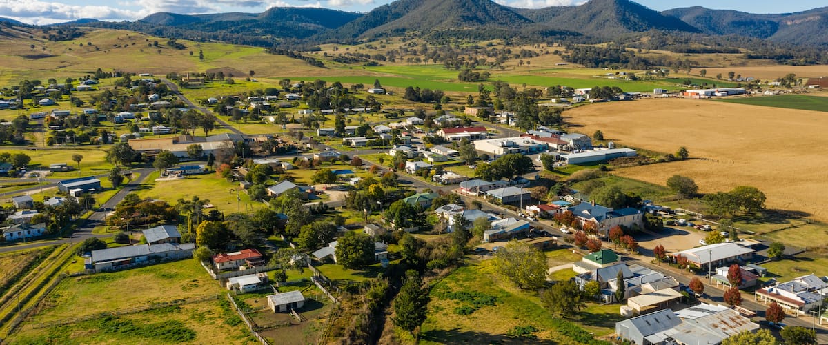 Killarney showing landscape views and a small town or village