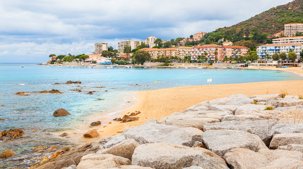 Ajaccio featuring a beach, general coastal views and a coastal town