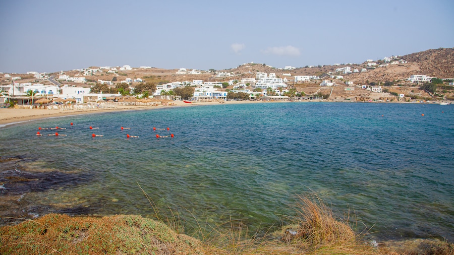 Ornos showing general coastal views and a coastal town