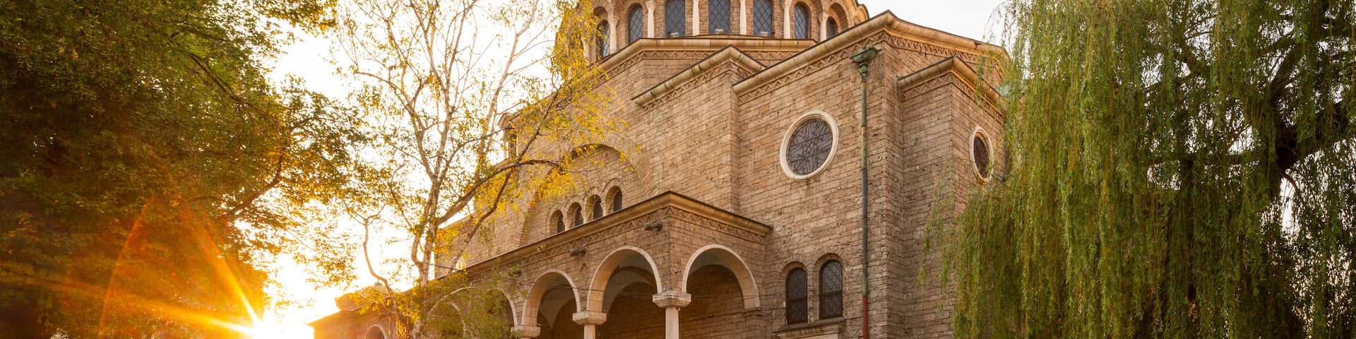 Saint Nedelya Church featuring a sunset and heritage architecture