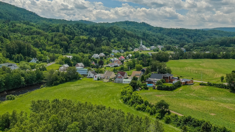 L\'Anse-Saint-Jean featuring tranquil scenes, landscape views and a small town or village