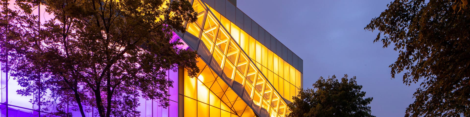 Quebec National Museum of Fine Arts which includes night scenes and modern architecture